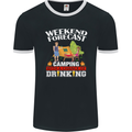 Camping Weekend Forecast Funny Alcohol Beer Mens Ringer T-Shirt FotL Black/White