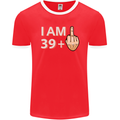 40th Birthday Funny Offensive 40 Year Old Mens Ringer T-Shirt FotL Red/White