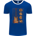 A Guitar Blueprint Music Rock n Roll Guitarist Mens Ringer T-Shirt FotL Royal Blue/White