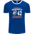 42 Year Wedding Anniversary 42nd Rugby Mens Ringer T-Shirt FotL Royal Blue/White