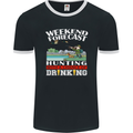 Hunting Weekend Alcohol Beer Funny Hunter Mens Ringer T-Shirt FotL Black/White