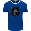 In Music We Trust Punk Rock Skull Mens Ringer T-Shirt FotL Royal Blue/White