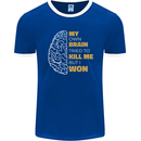 Brain Cancer Aneurysm Awareness Mens Ringer T-Shirt FotL Royal Blue/White