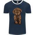 Dogs Cute Labradoodle Puppy Mens Ringer T-Shirt FotL Navy Blue/White