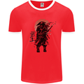 Samurai Sun  MMA Warrior Mens Ringer T-Shirt Red/White