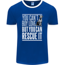You Can't Buy Love Funny Resue Dog Puppy Mens Ringer T-Shirt FotL Royal Blue/White