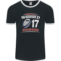 17 Year Wedding Anniversary 17th Rugby Mens Ringer T-Shirt FotL Black/White