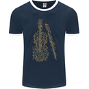 A Violin Cello Mens Ringer T-Shirt FotL Navy Blue/White