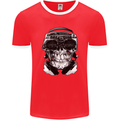 Ghetto Blaster Skull Mens Ringer T-Shirt FotL Red/White