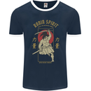 Ronin Spirit Samurai Japan Japanese Mens Ringer T-Shirt FotL Navy Blue/White
