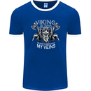 Viking Blood Odin Valhalla Norse Mythology Mens Ringer T-Shirt FotL Royal Blue/White