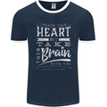 Take Your Heart With You Slogan Mens Ringer T-Shirt FotL Navy Blue/White