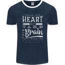 Take Your Heart With You Slogan Mens Ringer T-Shirt FotL Navy Blue/White