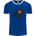 Slug Decks with Vinyl LP DJ DJing Turntable Mens Ringer T-Shirt FotL Royal Blue/White