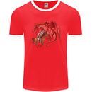 St. George Killing a Dragon Mens Ringer T-Shirt FotL Red/White