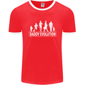 Daddy Evolution Fathers Day Mens Ringer T-Shirt FotL Red/White