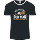 An Old Man Tennis Racket Player Mens Ringer T-Shirt FotL Black/White