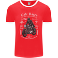 Cafe Racer Motorcycle Motorbike Biker Mens Ringer T-Shirt FotL Red/White