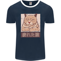 A Tired Cat Mens Ringer T-Shirt FotL Navy Blue/White