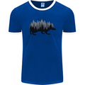 A Hedgehog Depicting a Forest Mens Ringer T-Shirt FotL Royal Blue/White