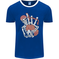 A Skeleton Playing the Bagpipes Mens Ringer T-Shirt FotL Royal Blue/White