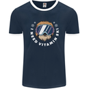 Vitamin Ski Funny Skiing Sloth Winter Sport Mens Ringer T-Shirt FotL Navy Blue/White