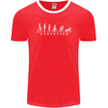 Cycling Evolution Cyclist Bicycle Mens Ringer T-Shirt FotL Red/White