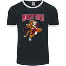 Muay Thai Tiger MMA Mixed Martial Arts Mens Ringer T-Shirt FotL Black/White