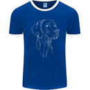A Weimaraner Face Mens Ringer T-Shirt FotL Royal Blue/White