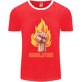 Pixelated Revolution Anarchy Anarchist 99% Mens Ringer T-Shirt FotL Red/White