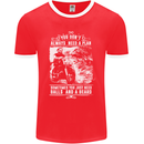 Balls & Beard Biker Motorcycle Motorbike Mens Ringer T-Shirt FotL Red/White