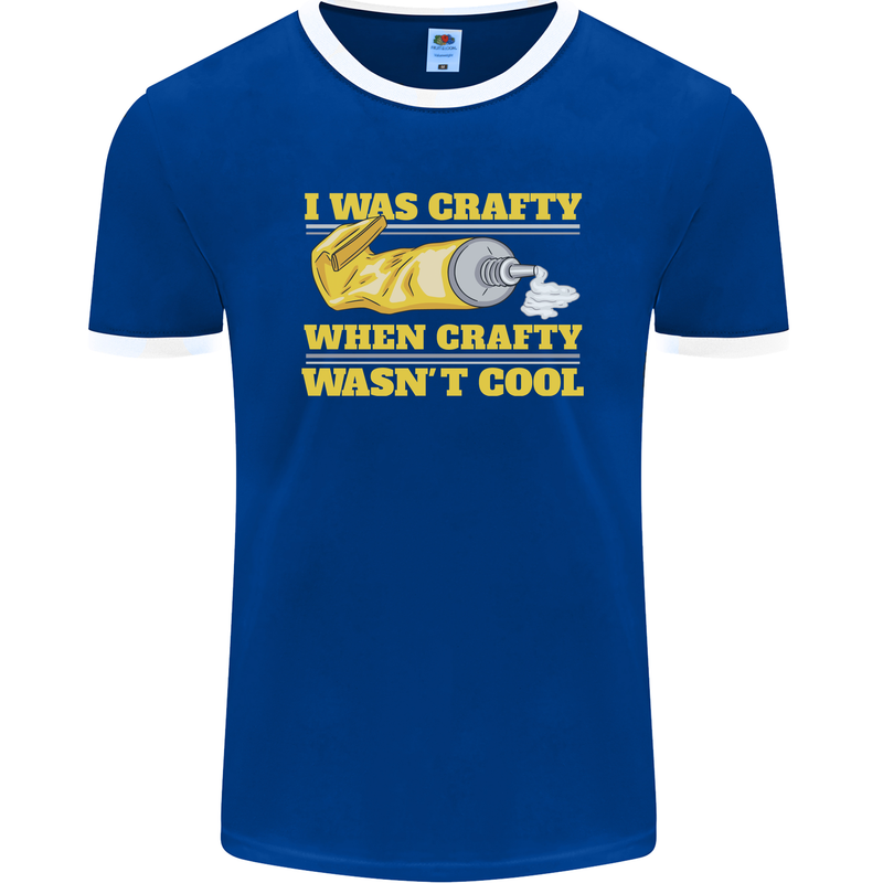 Arts and Crafts Funny Crafty Artist Art Mens Ringer T-Shirt FotL Royal Blue/White