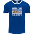 Funny Equestrian Horse Pills Mens Ringer T-Shirt FotL Royal Blue/White