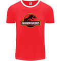 Grandpasaurus Funny Grandpa Grandad Mens Ringer T-Shirt FotL Red/White