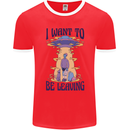Alien UFO I Want to Be Leaving Mens Ringer T-Shirt FotL Red/White