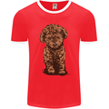 Dogs Cute Labradoodle Puppy Mens Ringer T-Shirt FotL Red/White