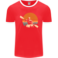 Kayak Kayaking Canoe Canoeing Water Sports Mens Ringer T-Shirt FotL Red/White