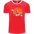 Kayak Kayaking Canoe Canoeing Water Sports Mens Ringer T-Shirt FotL Red/White