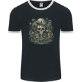 Skull City Biker Gothic Evil Mens Ringer T-Shirt FotL Black/White