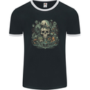 Skull City Biker Gothic Evil Mens Ringer T-Shirt FotL Black/White