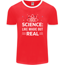 Science Like Magic But Real Funny Nerd Geek Mens Ringer T-Shirt FotL Red/White