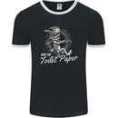 Out of Toilet Paper Funny Halloween Mummy Mens Ringer T-Shirt FotL Black/White