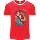 Christmas Bad Santa Funny Xmas Mens Ringer T-Shirt FotL Red/White
