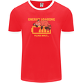 Sleeping Fox Energy Funny Lazy Anti-Social Mens Ringer T-Shirt FotL Red/White