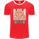 A Tired Cat Mens Ringer T-Shirt FotL Red/White