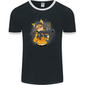 Anime Gun Girl Mens Ringer T-Shirt FotL Black/White