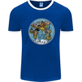 It's Never Too Late Climate Change Mens Ringer T-Shirt Royal Blue/White