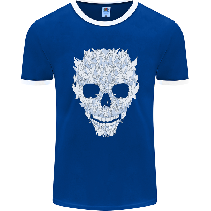 Fairy Skull Mens Ringer T-Shirt FotL Royal Blue/White