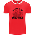 The Five Wild Animas to See in Africa Mens White Ringer T-Shirt Red/White