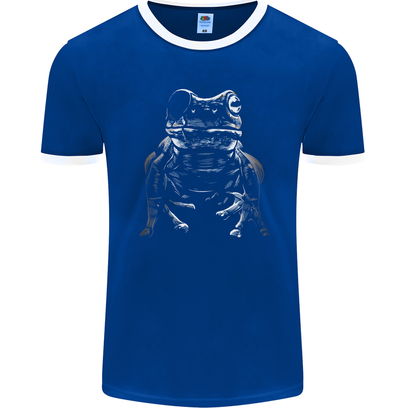 A Frog With an Eyepatch Mens Ringer T-Shirt FotL Royal Blue/White